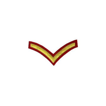 imperial-highland-supplies-1-stripe-chevron-badge-gold-bullion-on-red